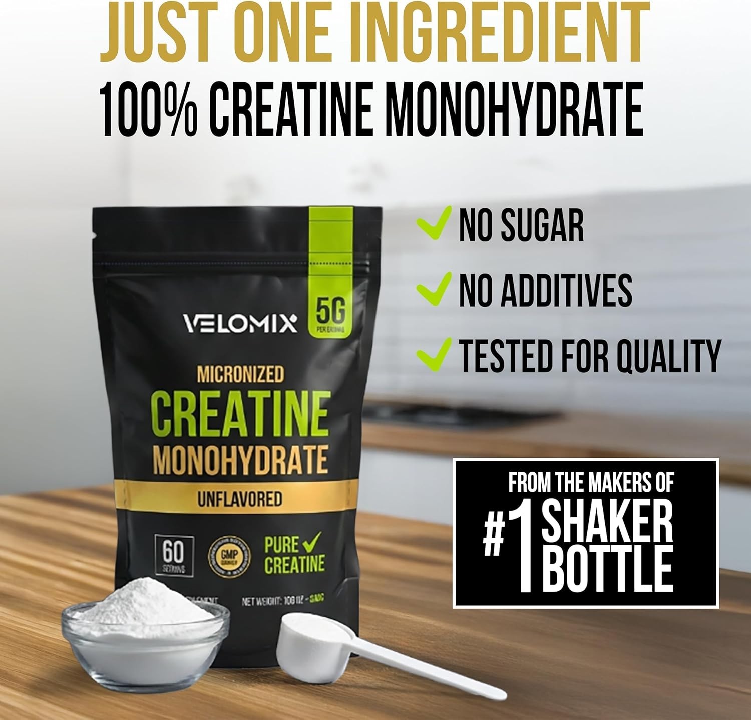 Unflavored Micronized Creatine for Strength & Recovery – 100% Pure, 60 Servings