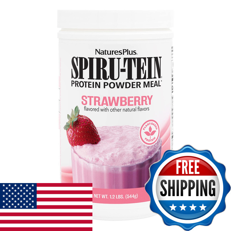 Naturesplus Spiru-Tein Strawberry – 1.2 Lb – Plant-Based Protein Shake –