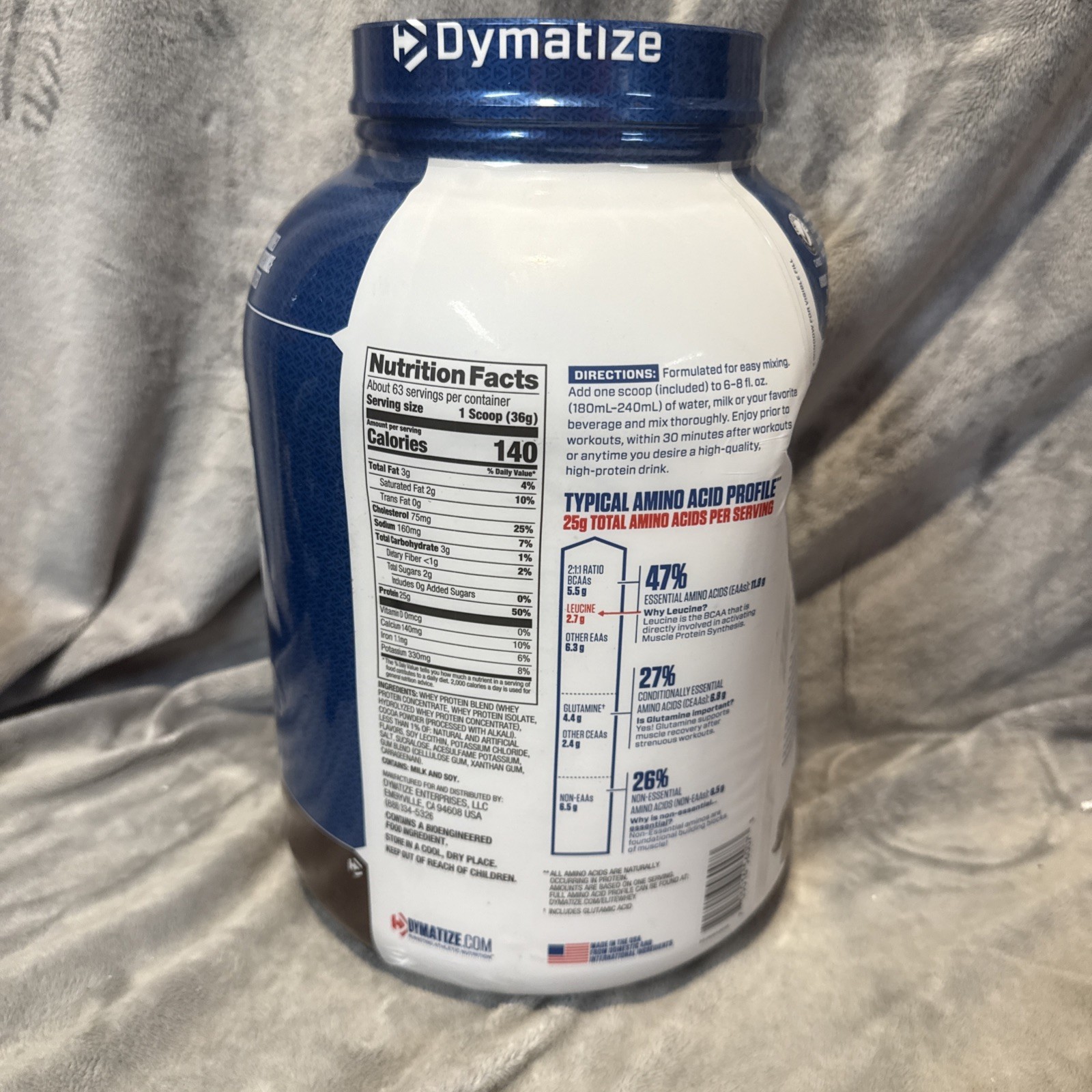 Dymatize Elite 100% Whey Protein Powder, Rich Chocolate, 5lb – Exp. 3/27