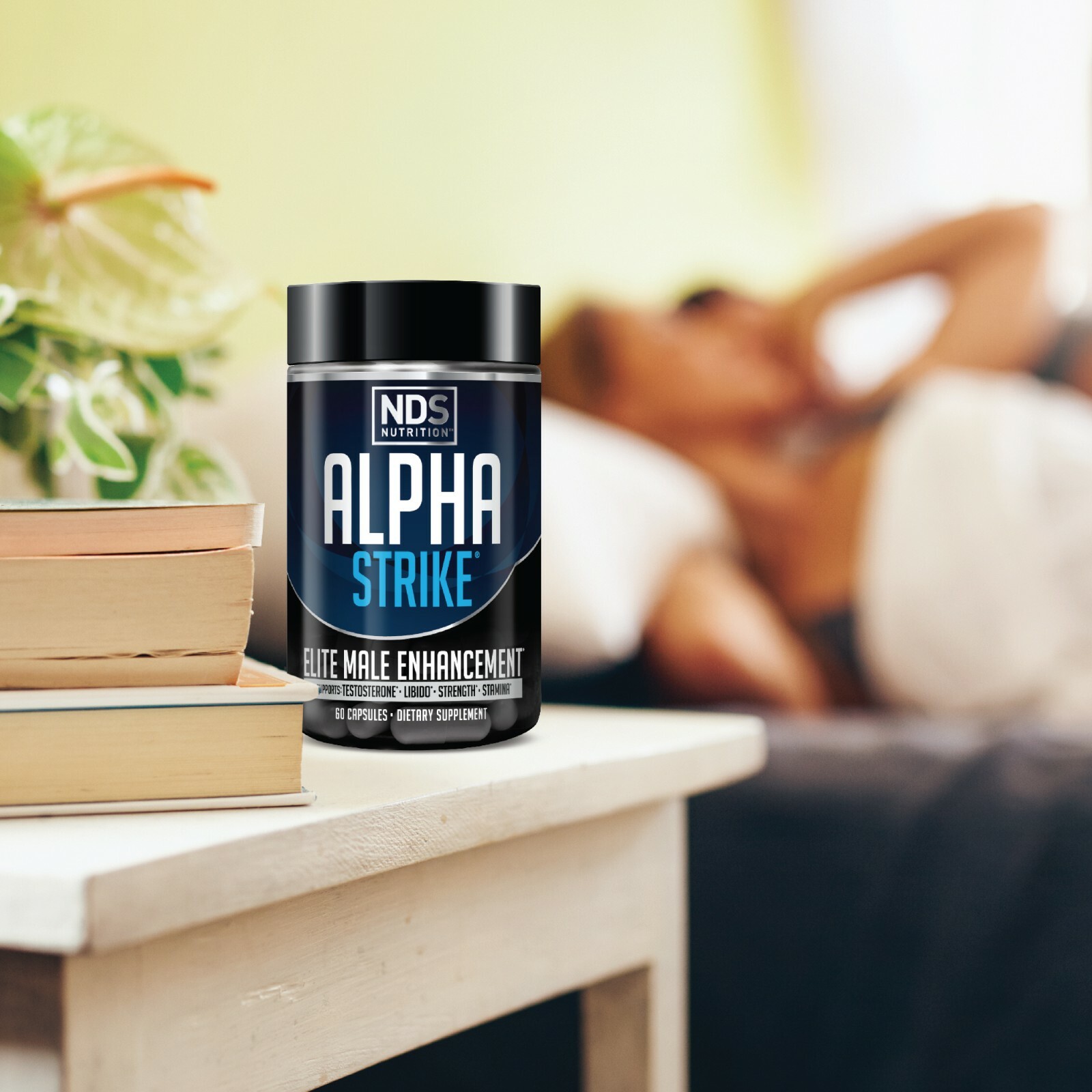 ALPHA STRIKE Testosterone Boosting Formula for Muscle-Strength-Libido (60 Caps)