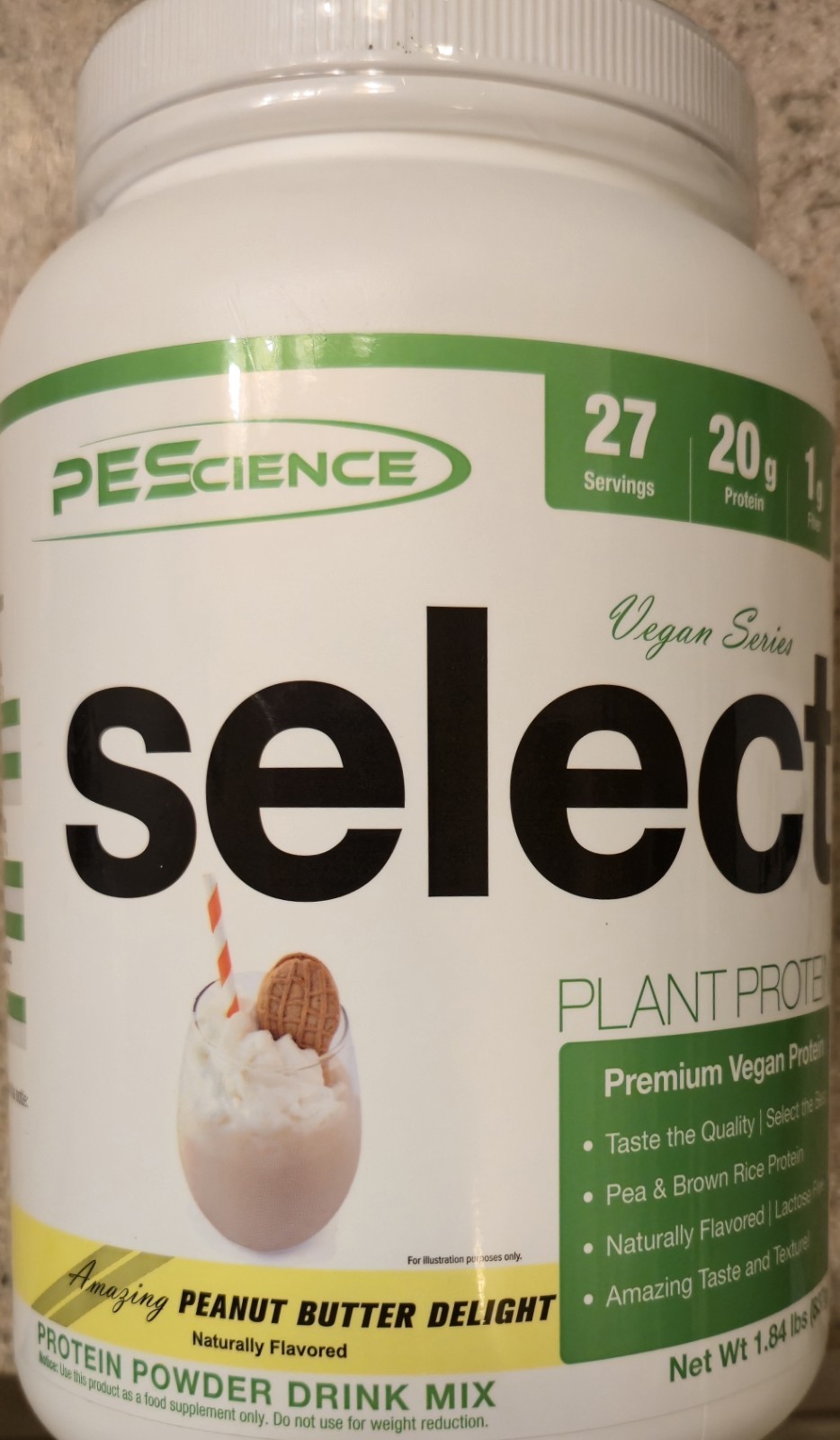 PESCIENCE SELECT PLANT PROTEIN Vegan 2lb (27 Serv) Peanut Butter BEST BY 11/26
