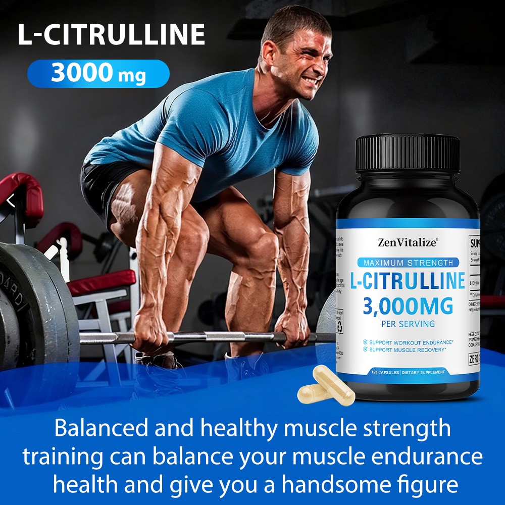 3000mg L-Citrulline Support Muscle Recovery* Gluten Free 30/60/120 Capsules