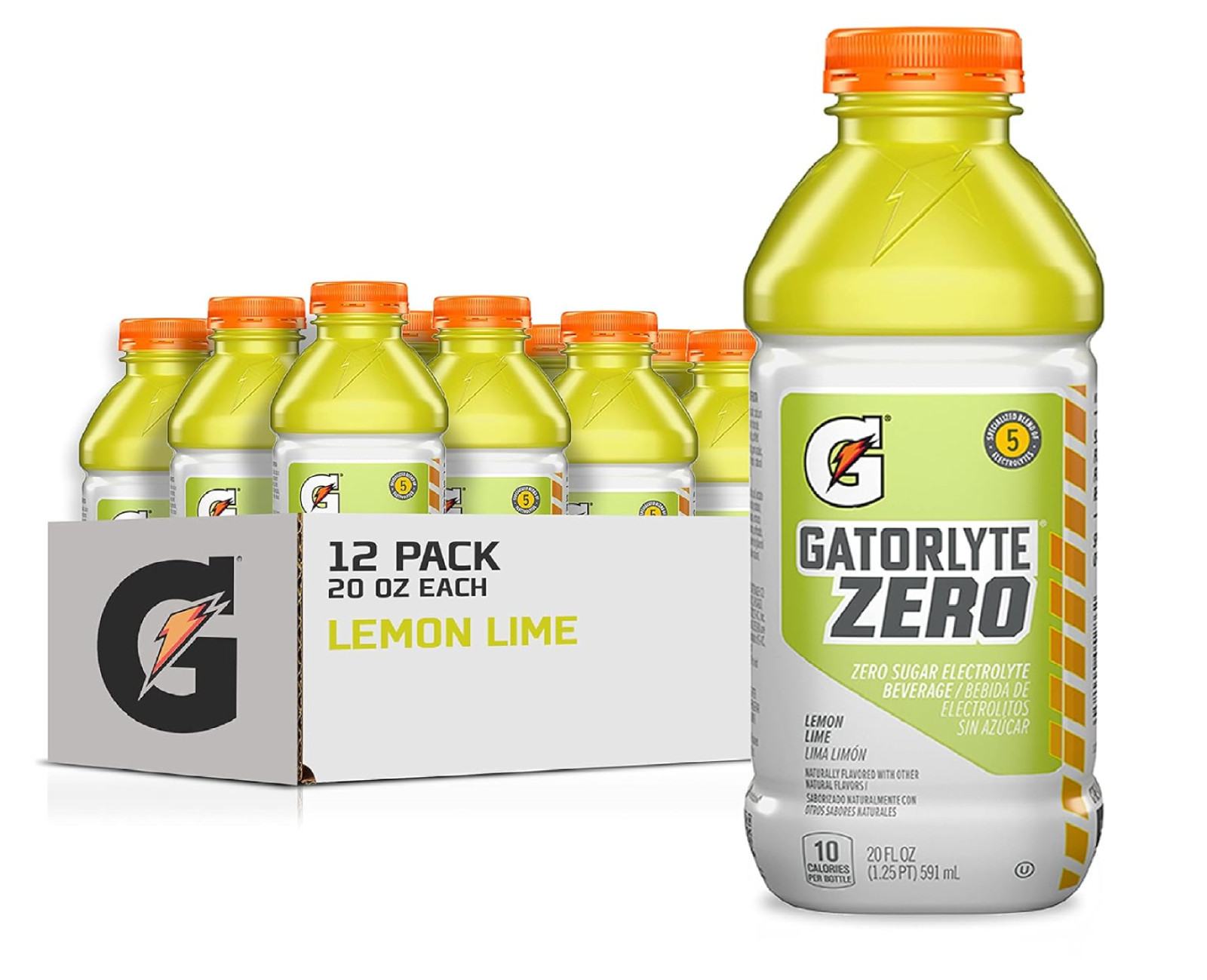 Gatorlyte Zero Electrolyte Beverage, Zero Sugar Hydration, 12 Pack 20oz Bottles