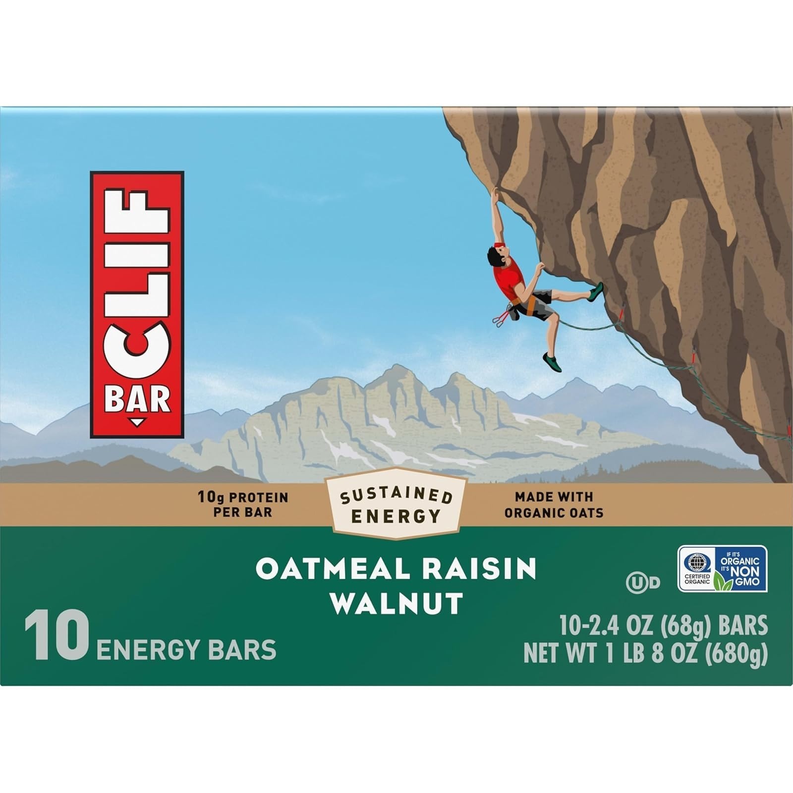 CLIF BAR Energy Protein Bars Oatmeal Raisin Walnut 10 Pack