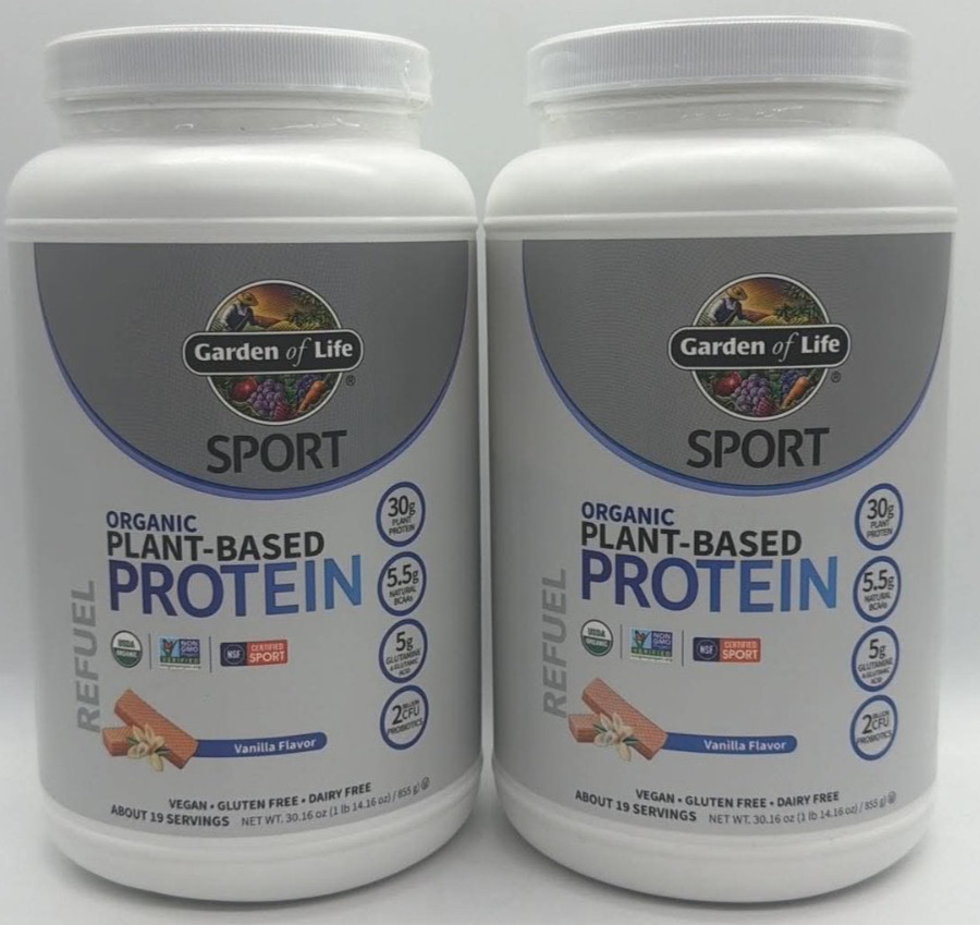 2PK Garden of Life Sport Protein Powder – Vanilla FLVR ~ 30.16 OZ EA~ EXP 12/26