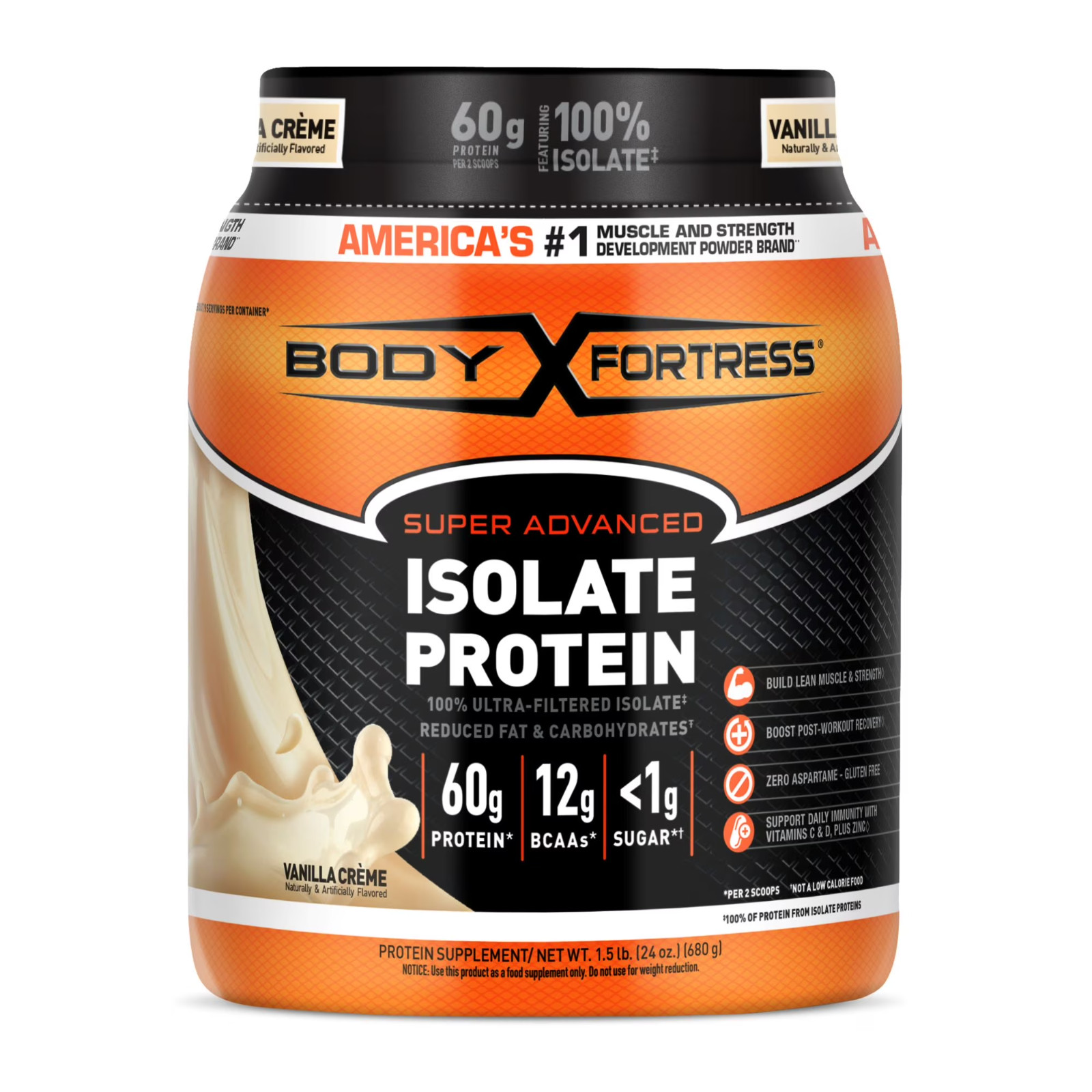 (2 pack) Body Fortress Super Advanced 100% Ultra-filtered Isolate Protein Powder