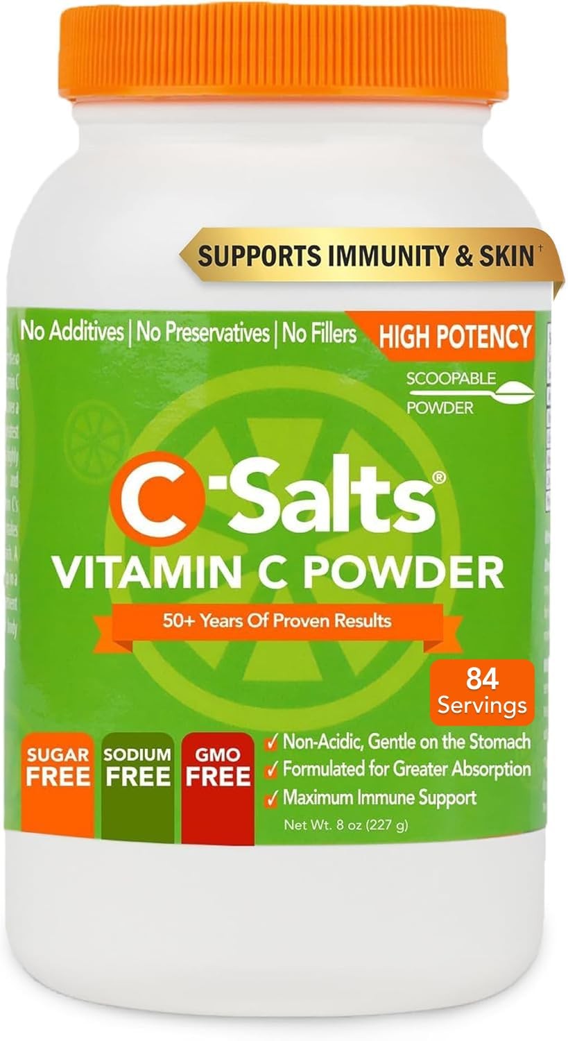 C-Salts Buffered Vitamin C Powder – Pure Organic, Stomach 8 Ounce (Pack of 1)