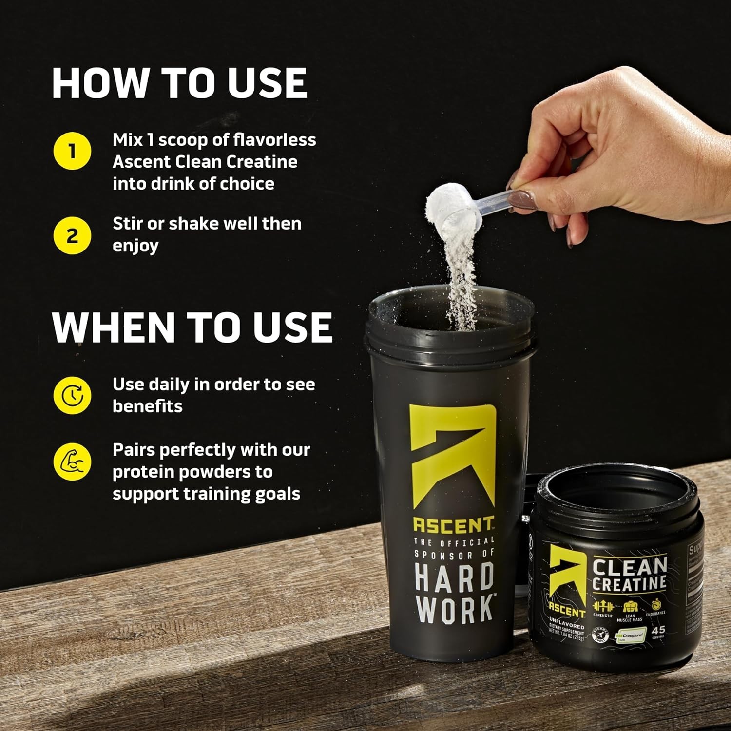 Ascent Protein BUBS Natural Clean Creatine | 45 Servings, Unflavored