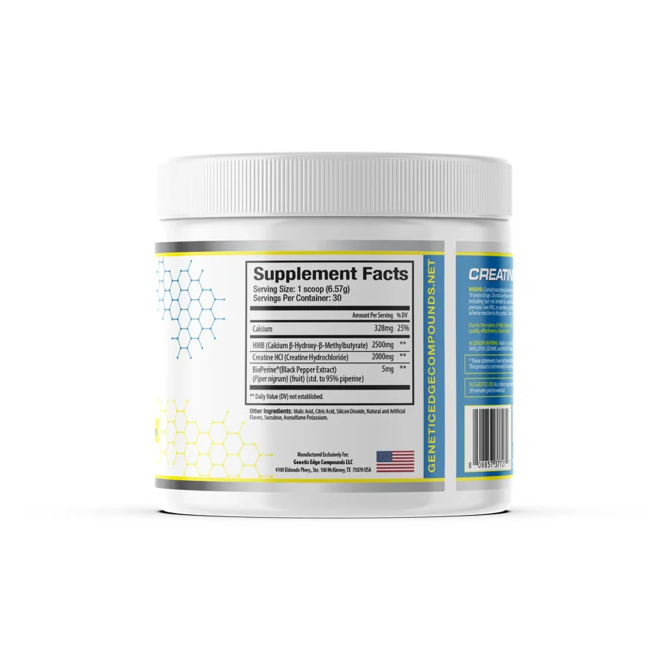 GEC Creatine HCl + HMB plus Bioperine Lean Muscle 30 Servings 6 Flavors New