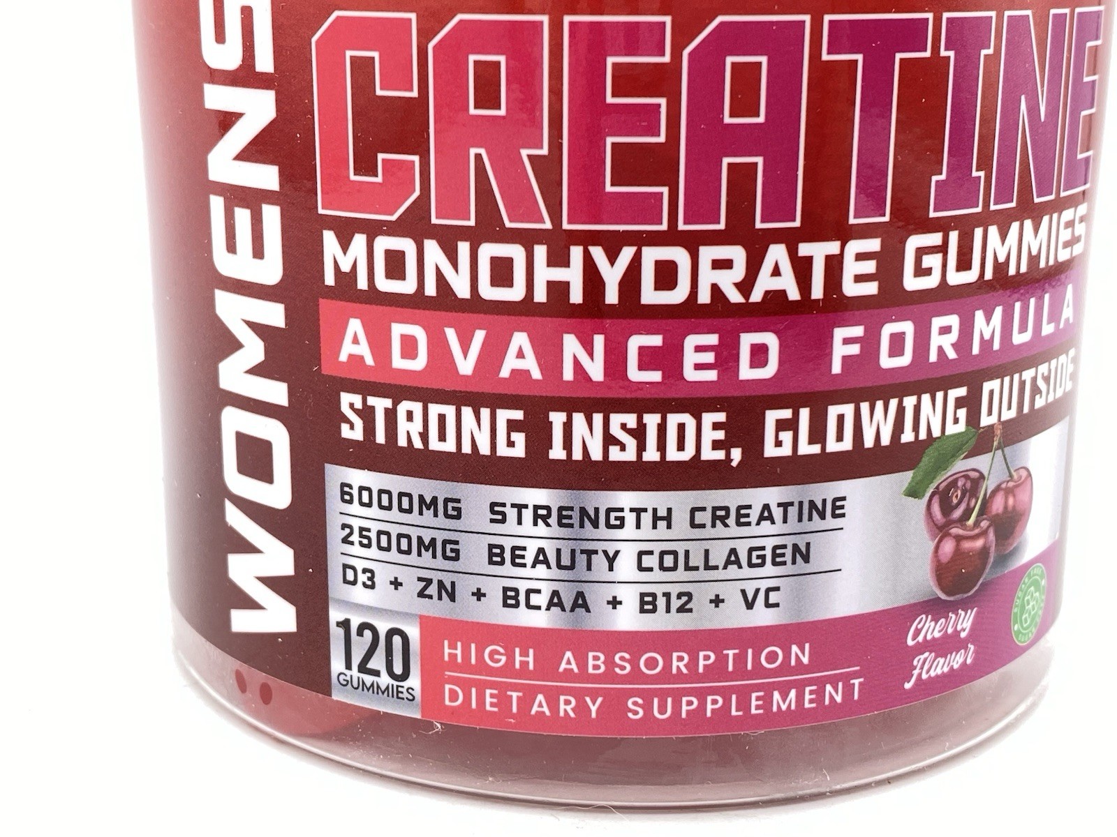 Cnthdi Creatine Monohydrate Gummies Cherry Gluten-Free Soy-Free 6000mg 120 Count