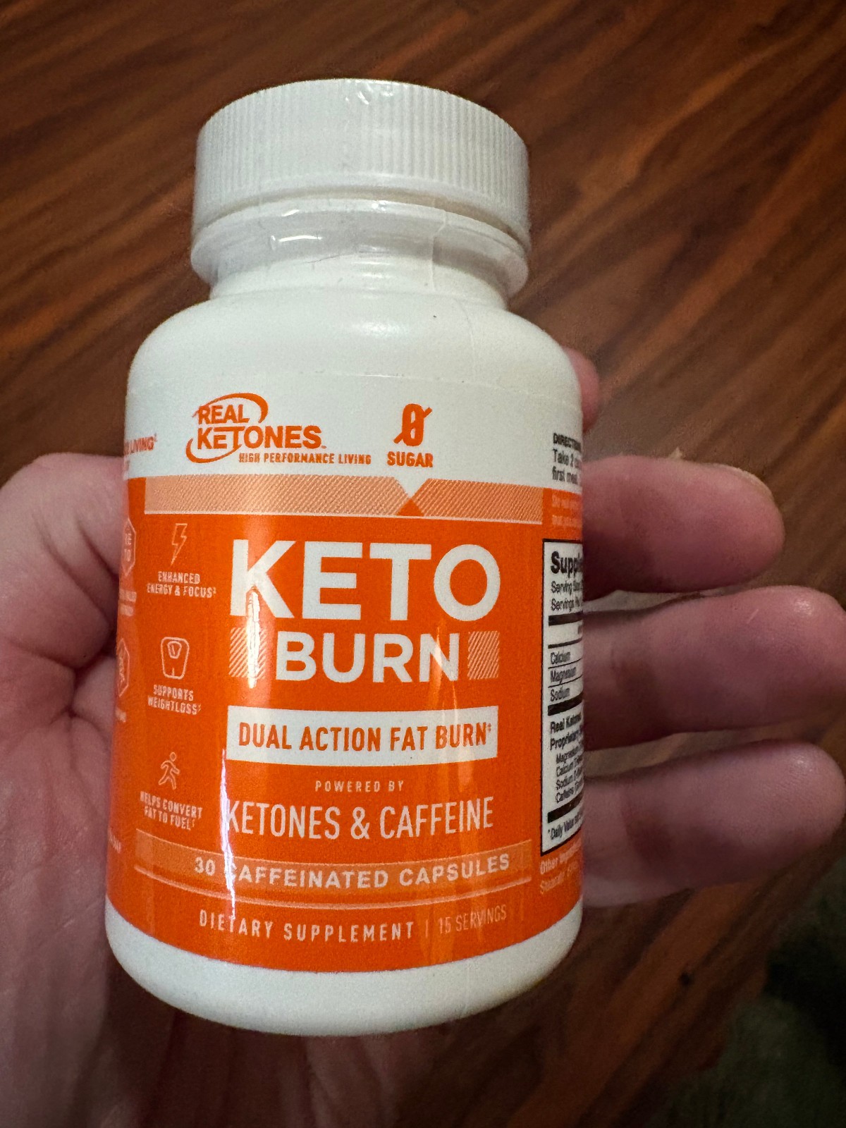Real Ketones KETO Burn Dual Action Fat Burn 30 Capsules Ketones & Caffeine