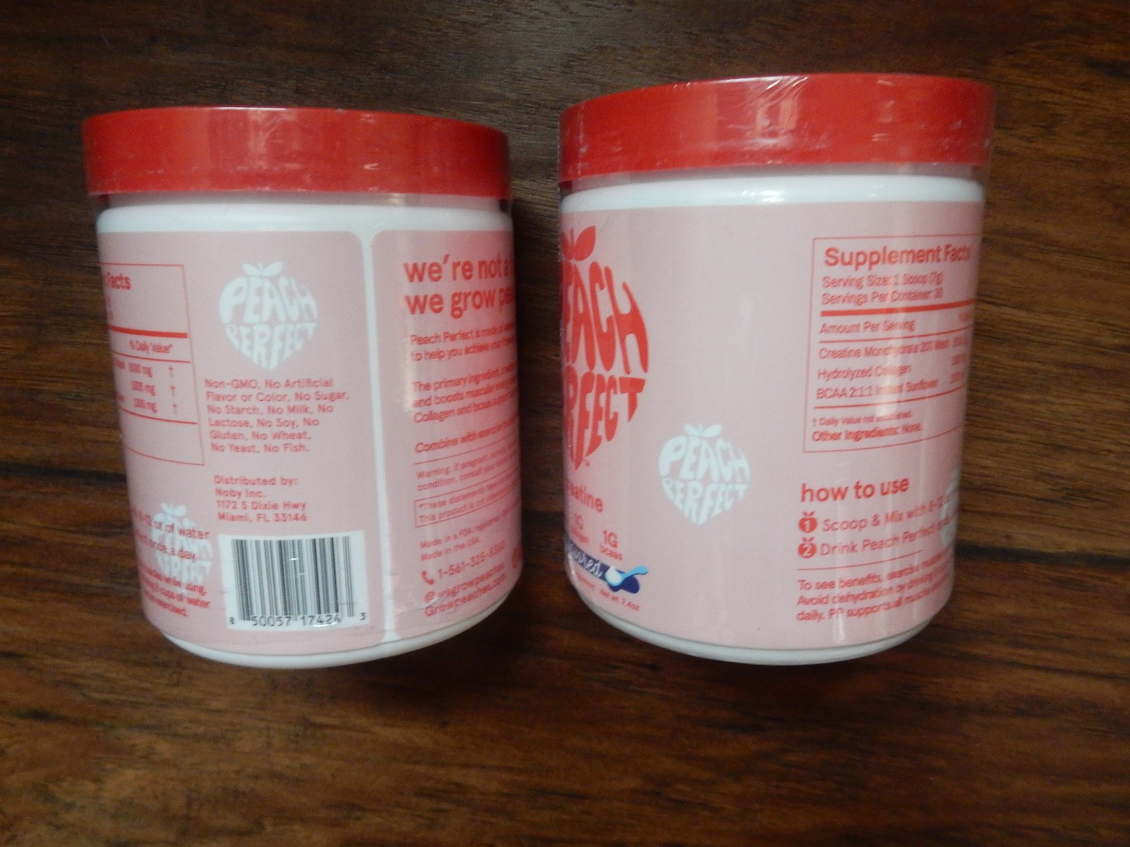 Peach Perfect Creatine Monohydrate Powder Unflavored 7.4Oz Exp 07/27-Lot Of 2