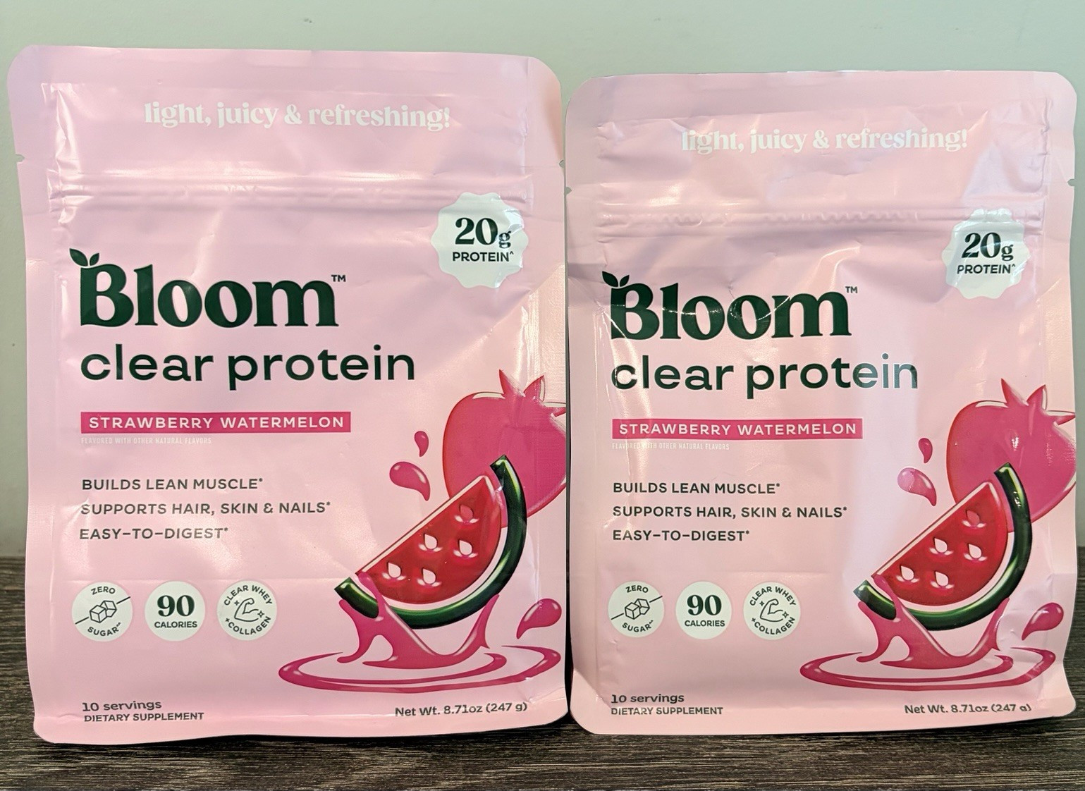 Bloom Clear Whey Protein Isolate Powder Strawberry Watermelon Pack of Two