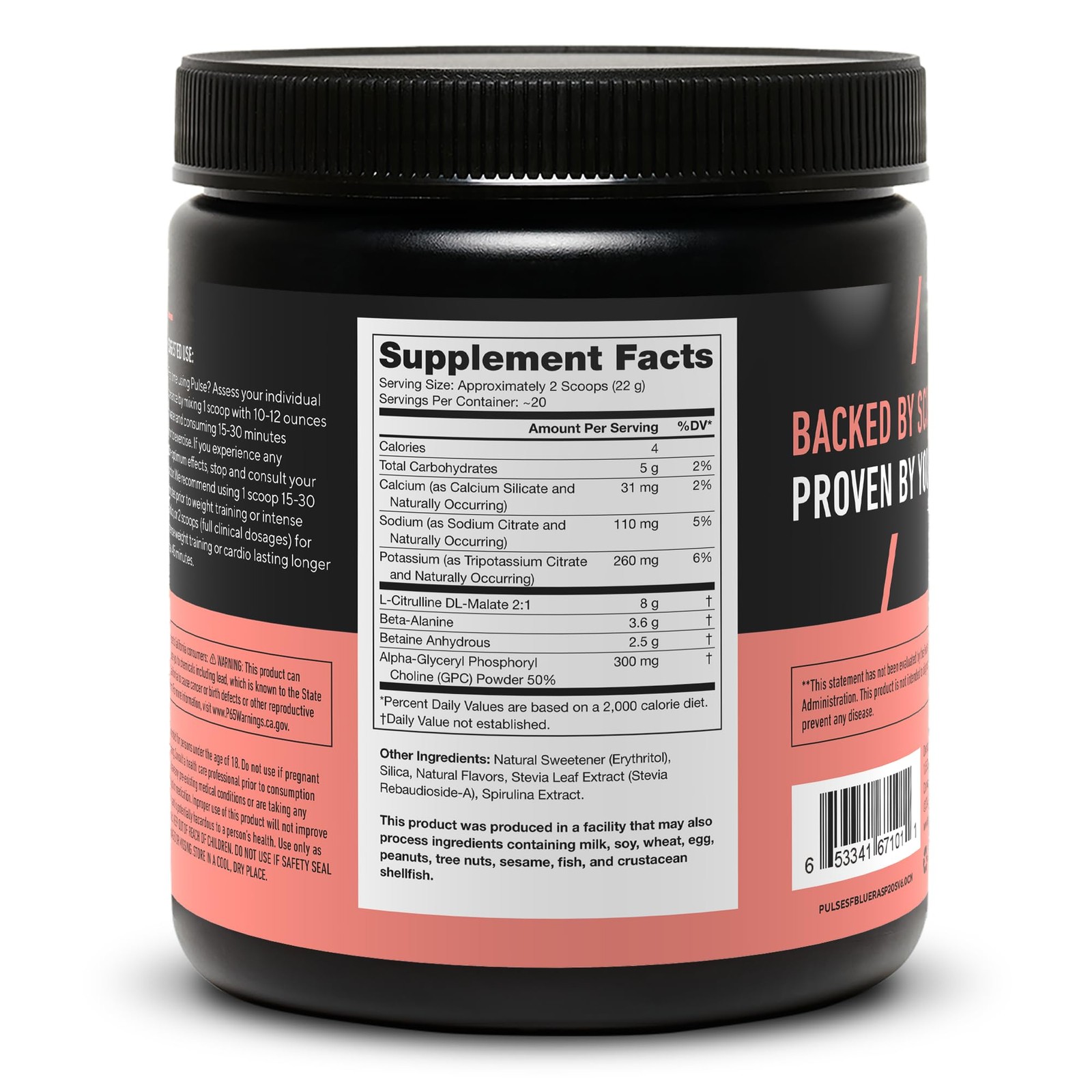 LEGION Pulse Pre Workout Supplement – Natural Nitric Oxide Booster Drink