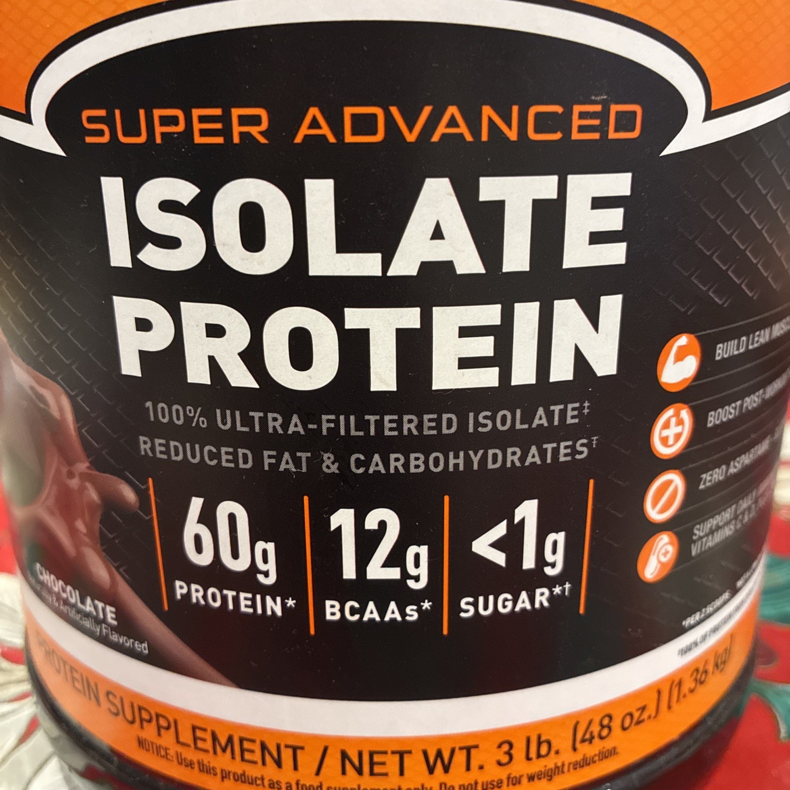 Body Fortress 100% Isolate Whey Chocolate Protein Powder 3 lbs 3/2026
