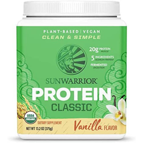 Sunwarrior Organic Classic Vanilla Protein – Plant-Based Protein Powder, 375g