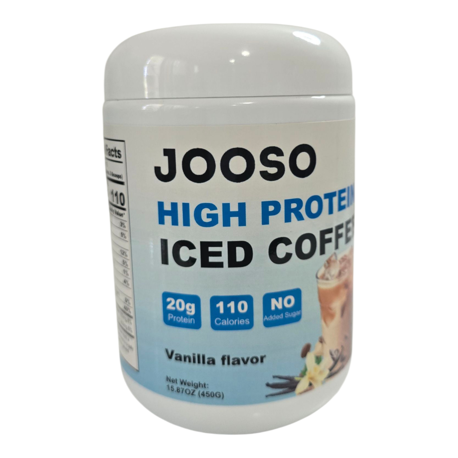 Jooso High Protein Iced Coffee, vanillaflavor, 15.87 oz (450g)
