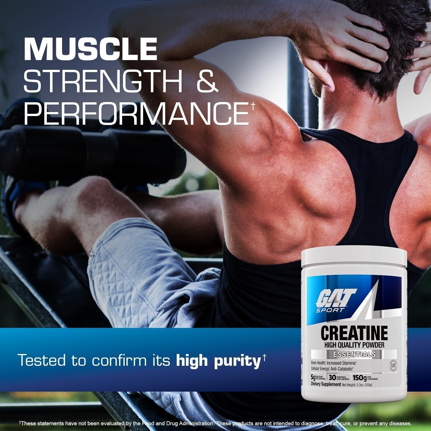 Creatine Monohydrate Powder 150g Strength Endurance Brain Health Unflavored