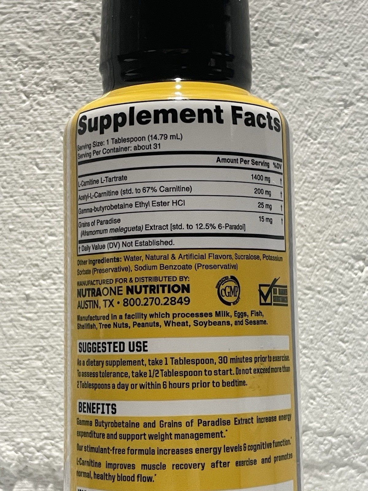NutraOne Carni Cuts Liquid L-Carnitine
