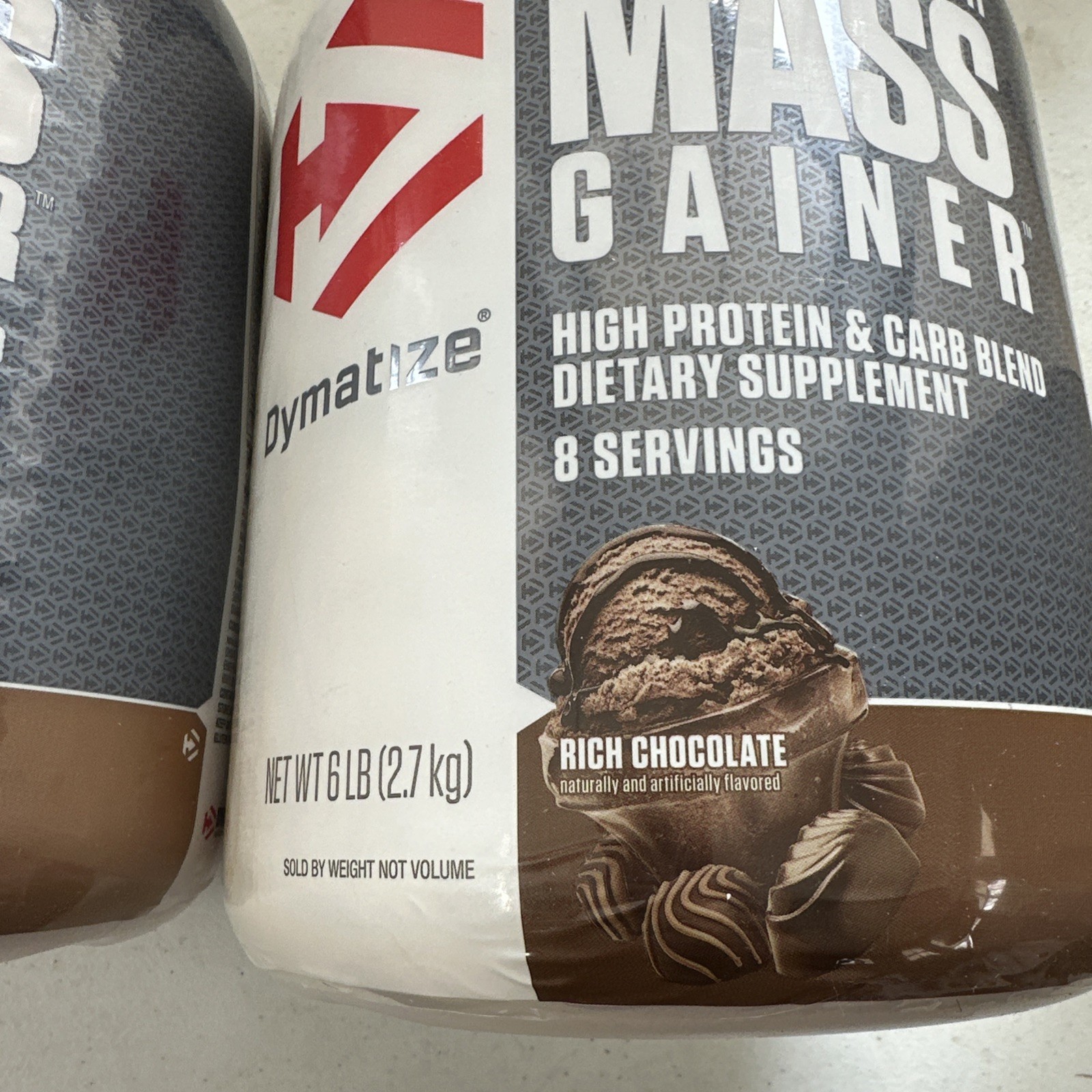 2 Pack Dymatize Super Mass Gainer, Rich Chocolate Protein Powder 6LB Exp 02/2026