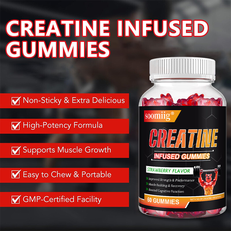 Creatine Monohydrate Gummies Muscle Gain 5000 mg per serving (5 g)