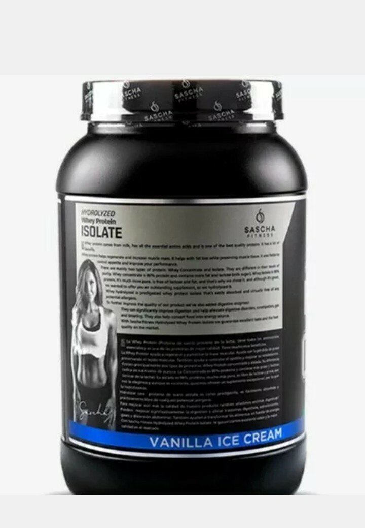 Sascha Fitness Hydrolyzed Whey Protein Isolate Vanilla Flavor 2 Pounds