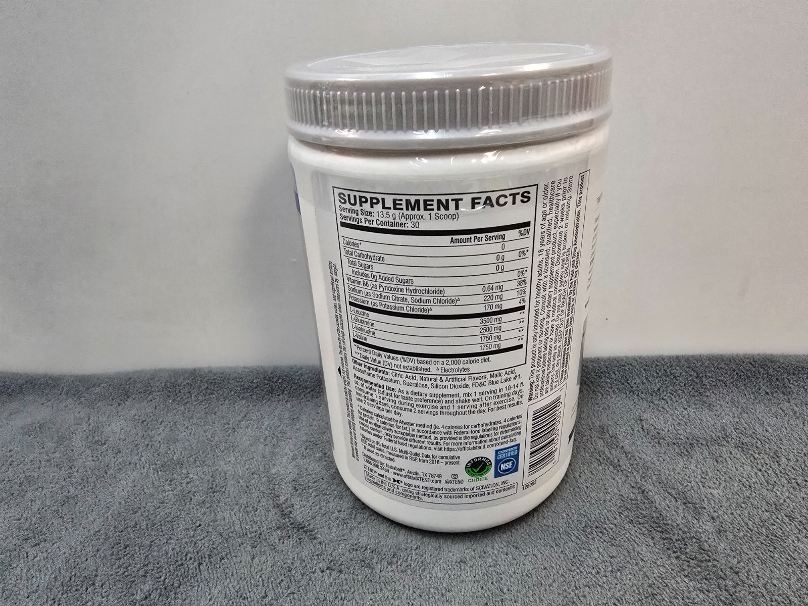 XTEND Original BCAA Powder 7g BCAA 2.5g L-Glutamine, Sugar Free Exp 07/26