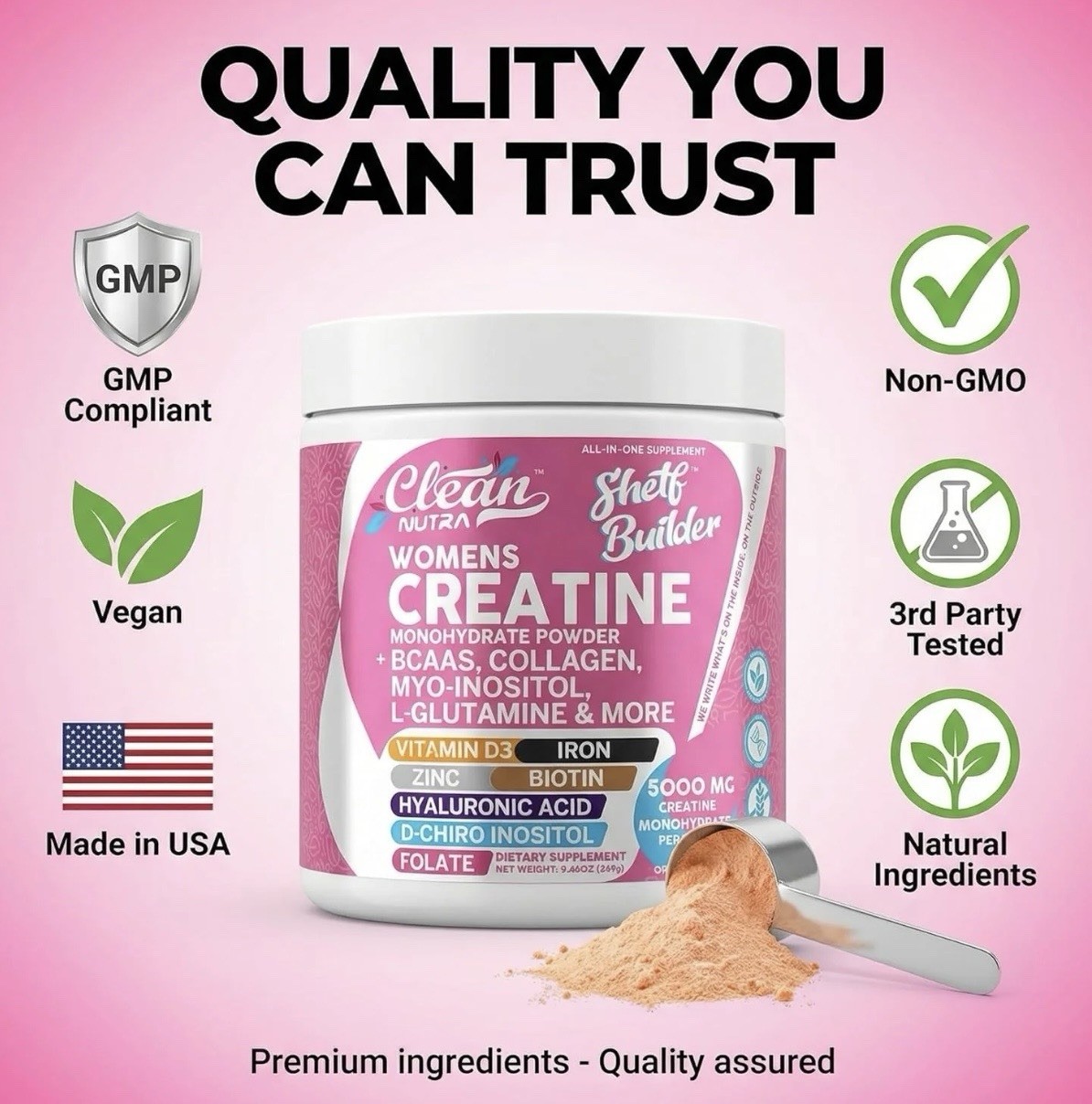 Women’s Creatine Powder Creatine Monohydrate BCAA Myo-Inositol Collagen 1/2 Pack