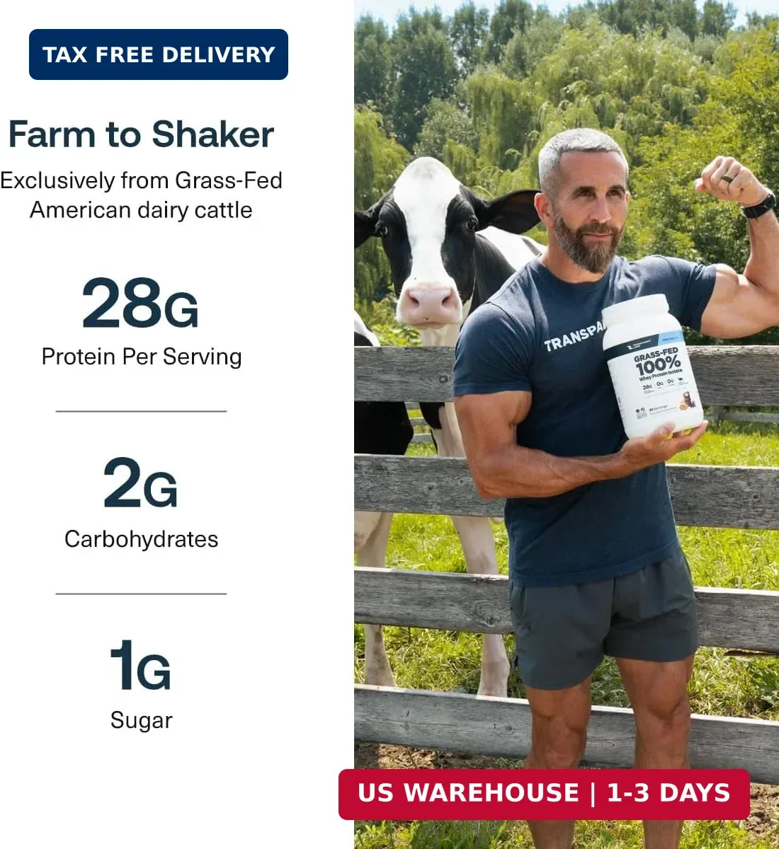 Transparent Labs Grass-Fed Whey Protein Isolate – Naturally Flavored, Gluten Fre