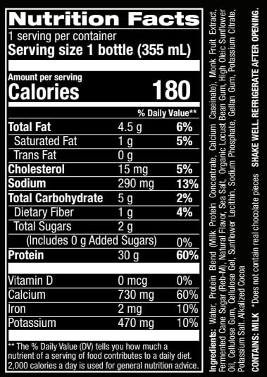 Jocko Mölk 30g Grass Fed Protein Shakes – No Added 12 Fl Oz (Pack of 12)