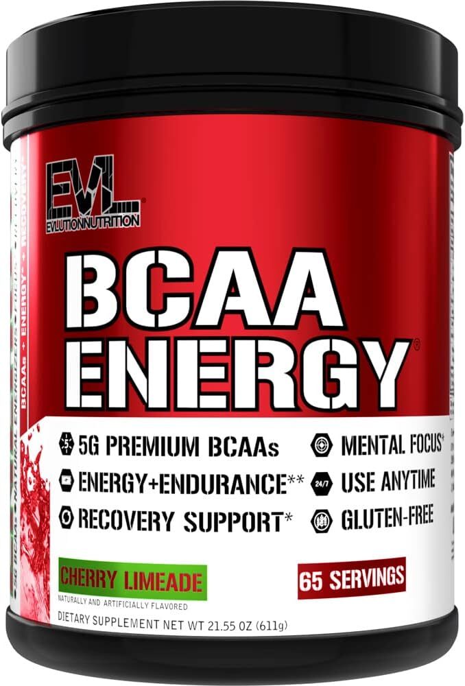 EVL Evlution Nutrition BCAA Energy Amino Acid Pre-Workout Powder – 30 & 65 Srv