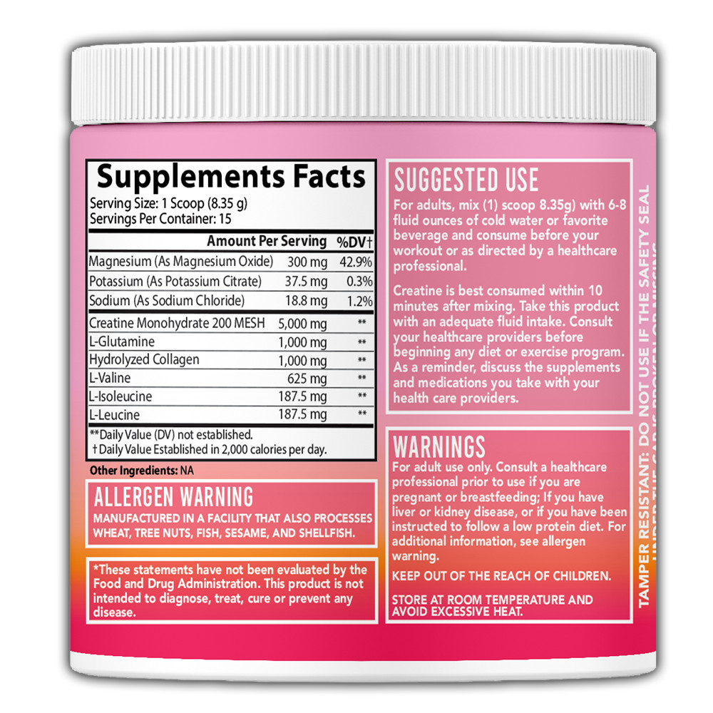 Better Booty Builder Powder Women’s Creatine w Collagen BCAA’s Drink 125G