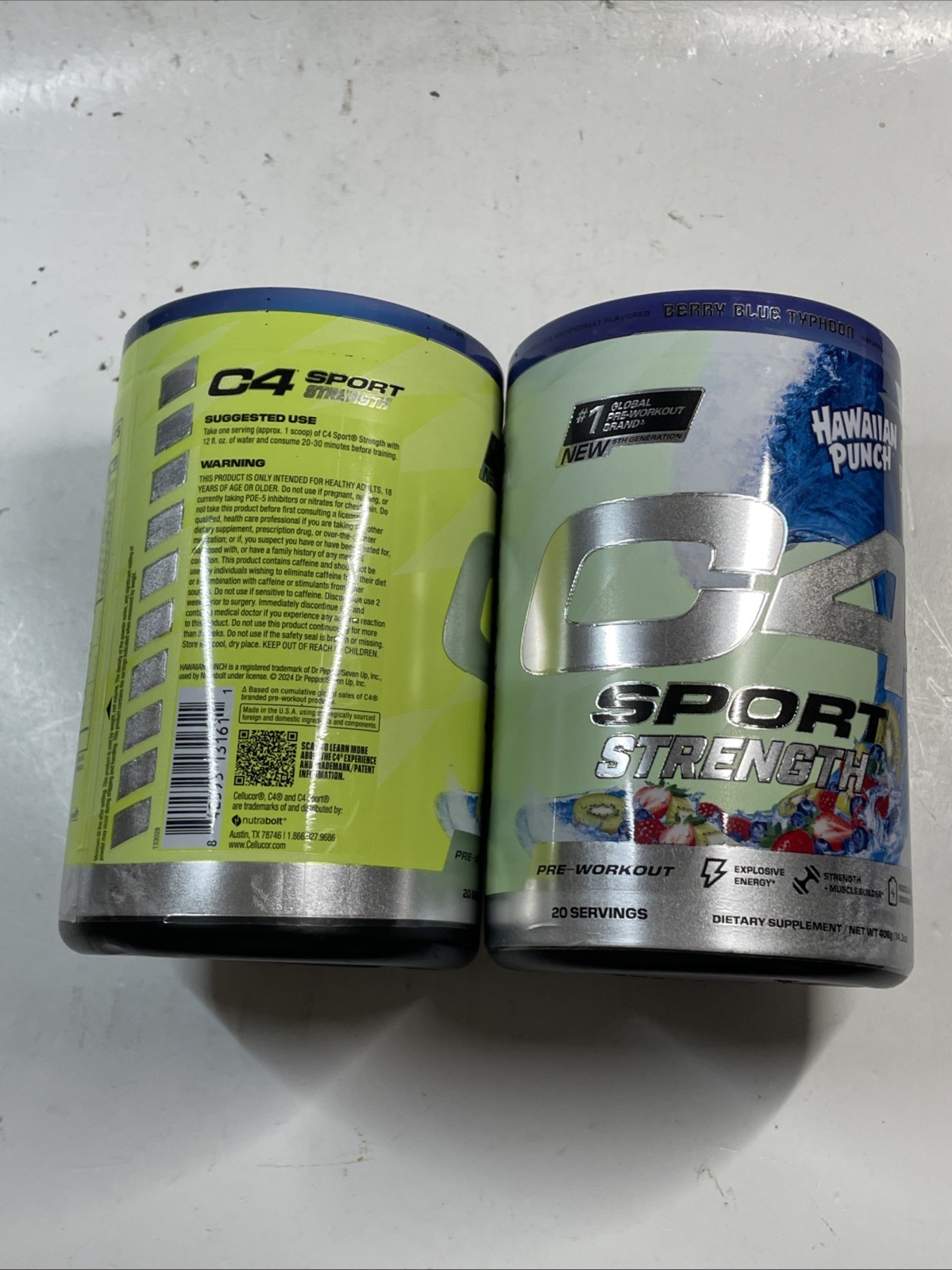 2x C4 SPORT STRENGTH PRE-WORKOUT HAWAIIAN PUNCH BLUE 14.3oz EA EXP 6/26 MR 880