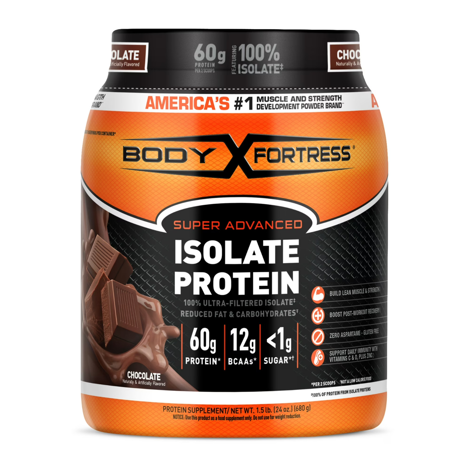 2P Body Fortress Super Advanced 100% Ultra-filtered Isolate Protein Powder Choco