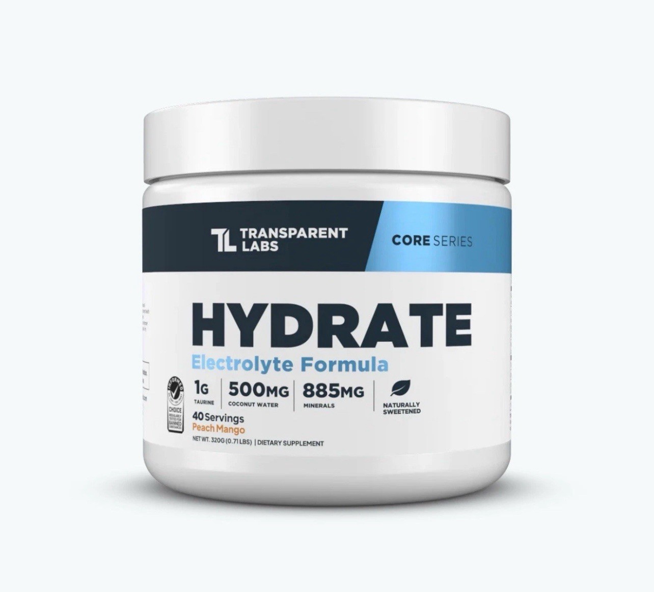 🍑🥭 Transparent Labs Hydrate Electrolyte Peach Mango 40 Servings Exp 11/26