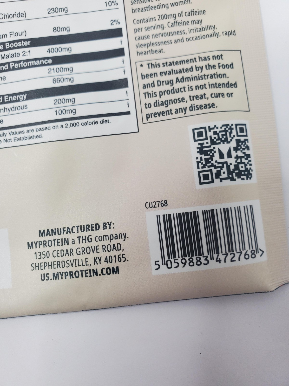 14pk Myprotein Origin Pre-Workout Dry Scoop 0.4oz Cherry 200mg exp 8/26