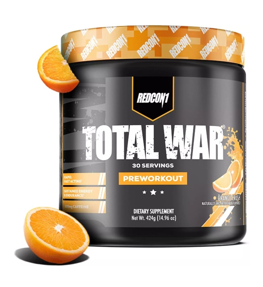 TOTAL WAR Preworkout 320mg Caffeine & Amino Acids ORANGE Crush NEW Exp 12-2027