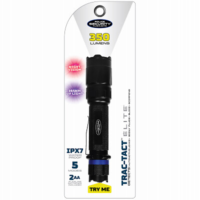 Police Security 99490 TRAC-TACT UV Trac-Tact UV Flashlight, Red Night-Vision LED