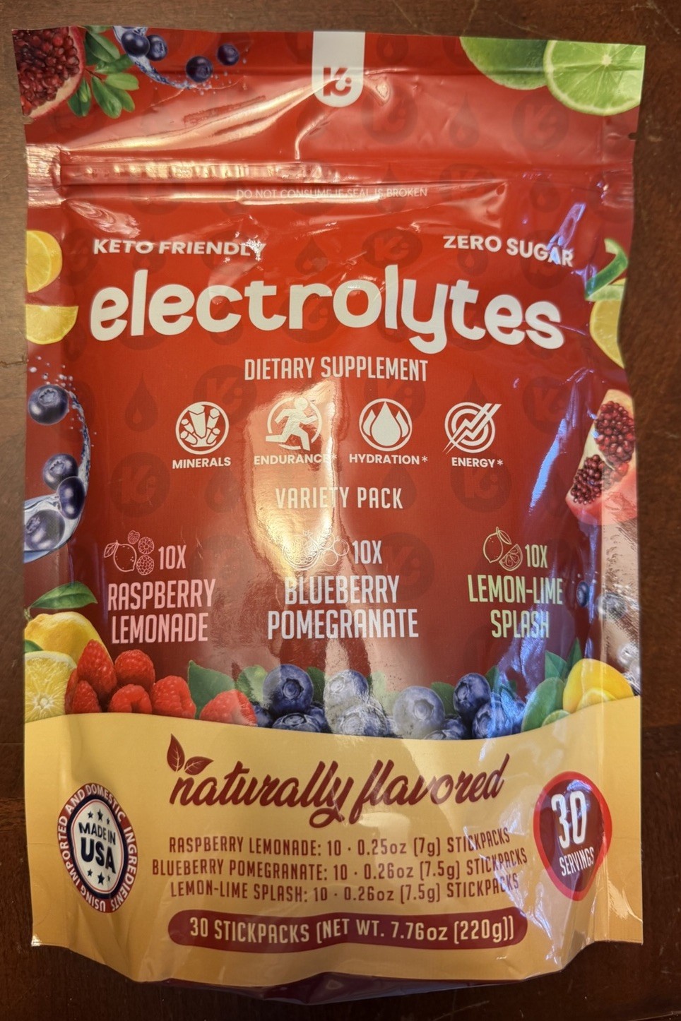 Keppi Keto Electrolytes Powder Packets Variety | No Sugar or Carbs, 30 ct