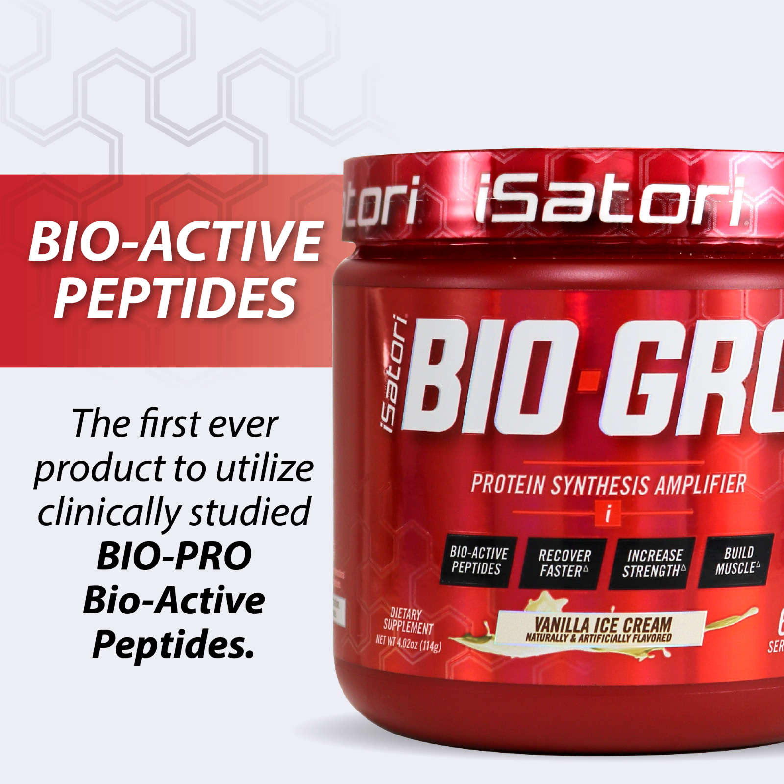 BIO-GRO Protein Muscle, Strength & Recovery – Vanilla Ice Cream / 60 Servings