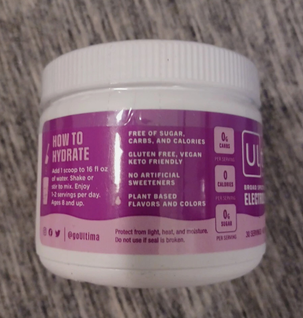 3/27 Ultima Replenisher Daily Electrolyte Powder Drink Mix – Sugar Free – Grape,