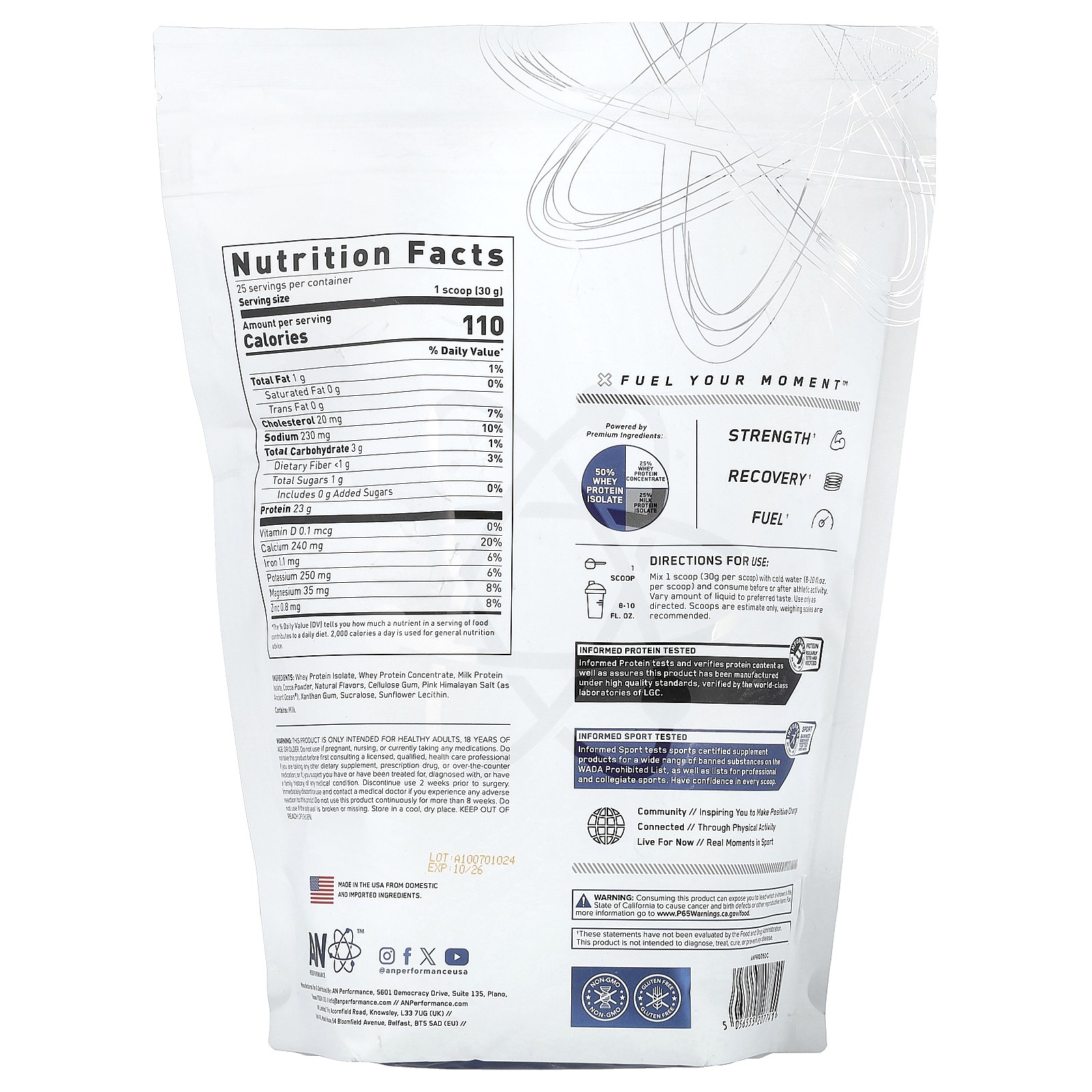 Performance, Hybrid Protein, Chocolate, 1.65 lb (750 g)