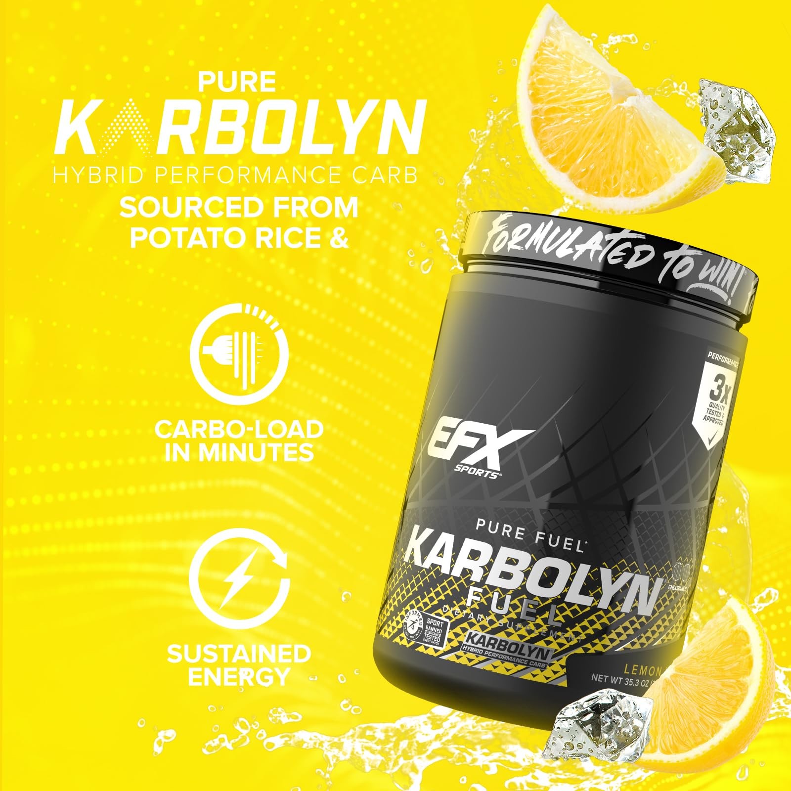 EFX Sports Karbolyn Fuel | FastAbsorbing Carbohydrate Powder | Carb Load, Sus…