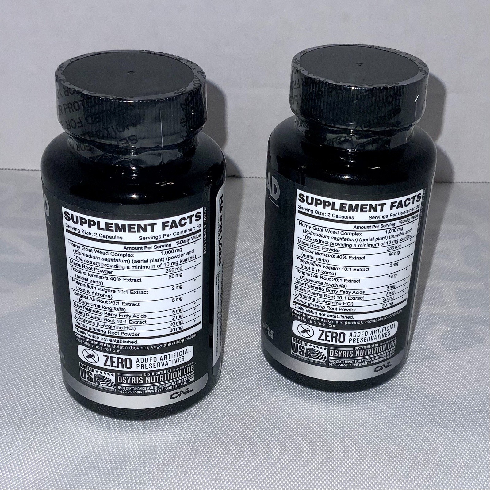 2 PACK LOT Major Load Testosterone Booster MALE ENHANCEMENT Supplement goat weed
