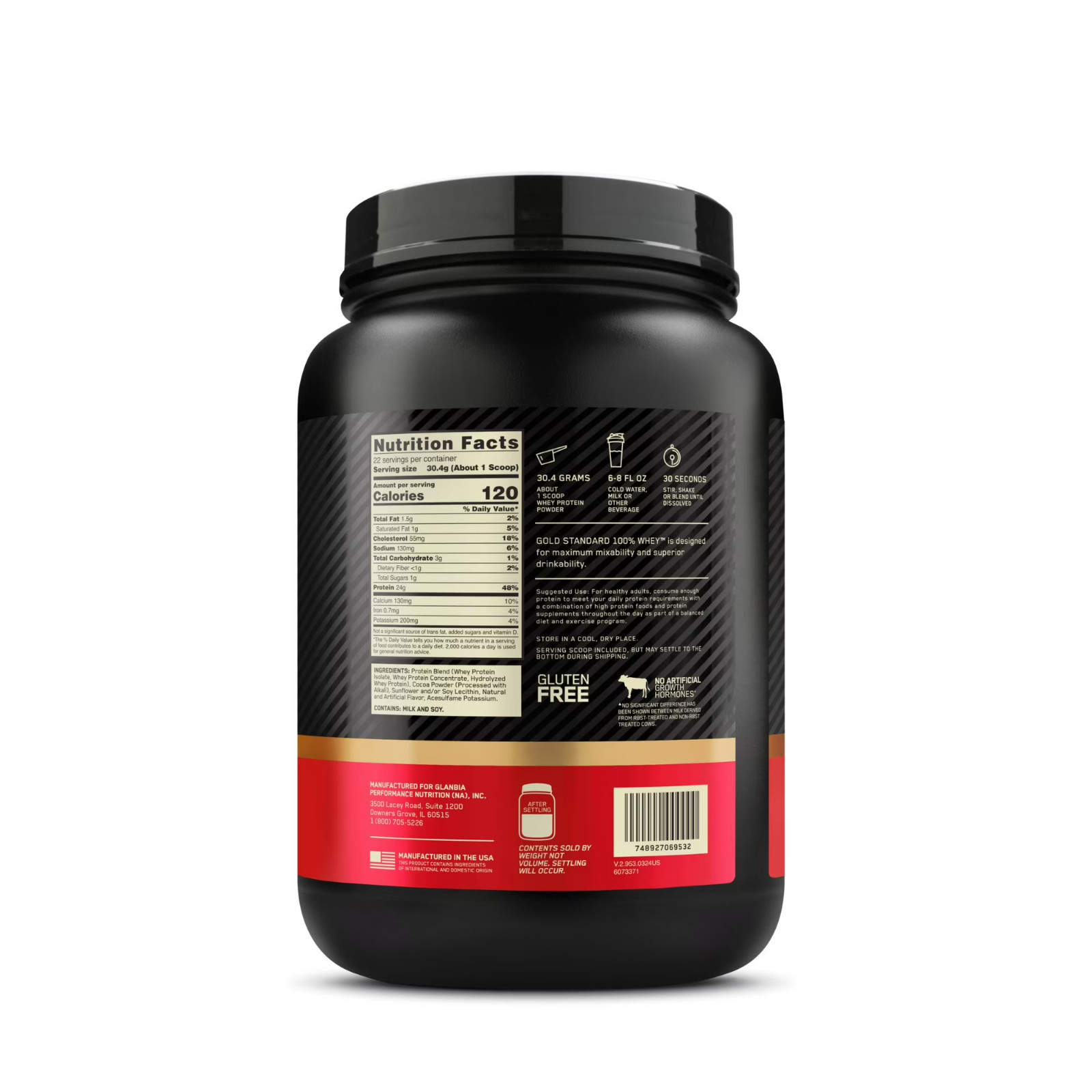 Optimum Nutrition Gold Standard Whey Protein Powder Double Rich Chocolate 1.5 lb