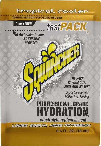 50 Count Sqwincher 0.6 oz Tropical Cooler Fast Pack Concentrate Pouches