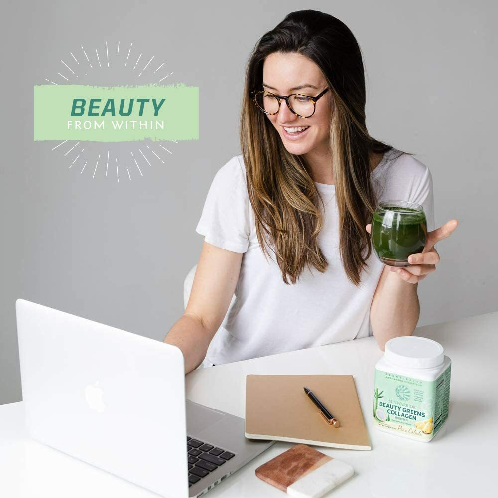 Sunwarrior Plant-Based Beauty Greens Powder Organic Pina Colada, 10.6oz