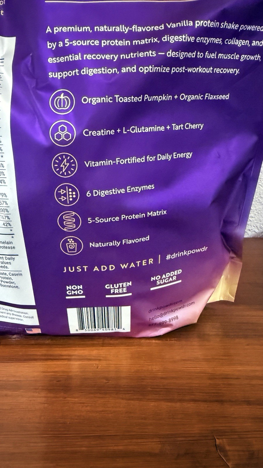 POWDR Whey Protein Powder Vanilla Non-GMO Gluten-Free Collagen Creatine 14