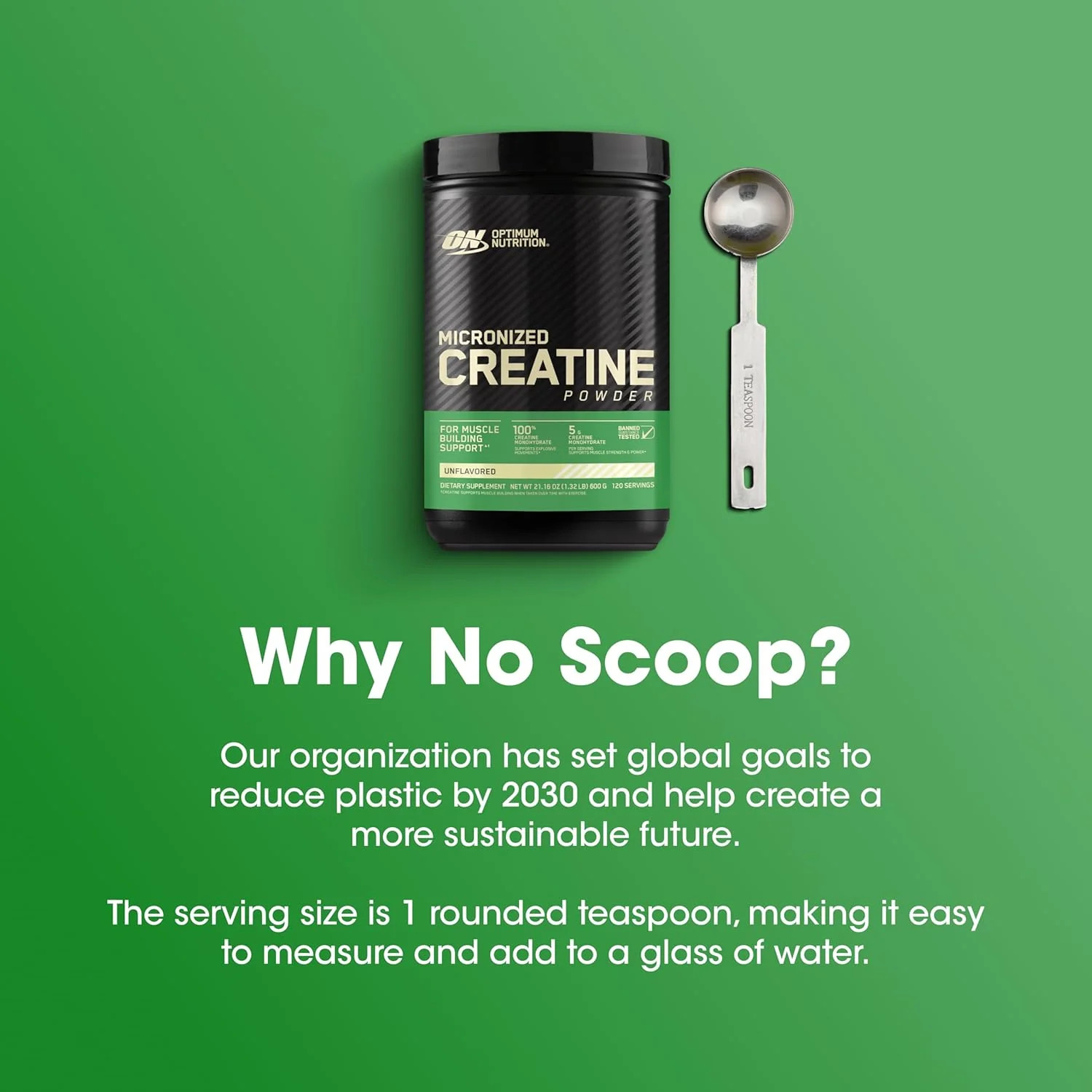 Optimum Nutrition Micronized Creatine Monohydrate Powder, Unflavored, 60 Serving