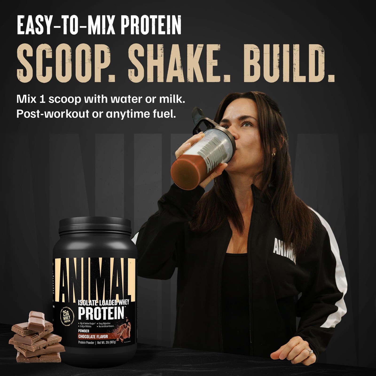 Animal Whey Isolate Protein Powder – Loaded 2 Pound (Pack of 1), Chocolate